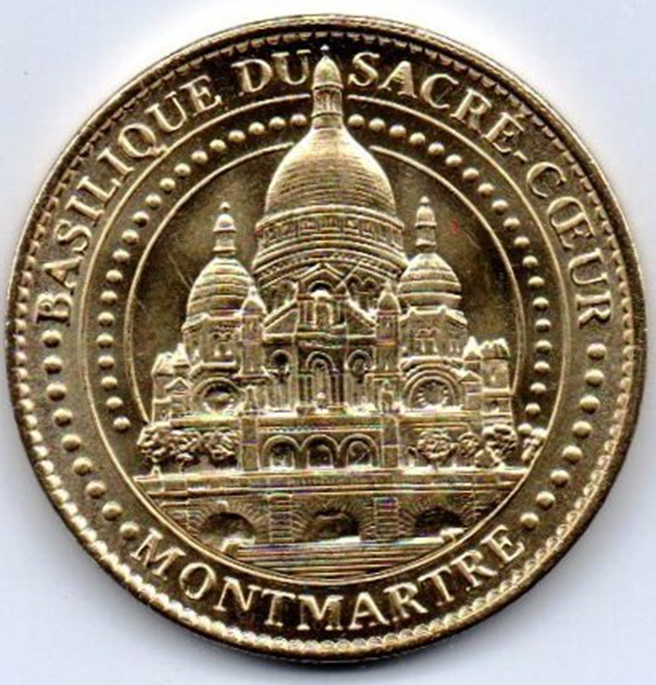 88. Французские сувенирные туристические жетоны Arthus-Bertrand (la Basilique du Sacre-coeur de Montmartre - Arthus Bertrand - 2014)