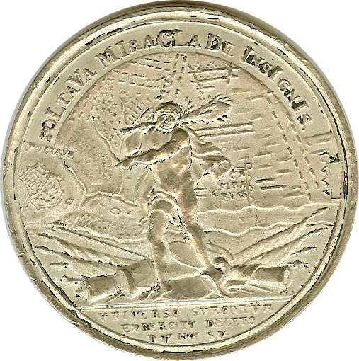 Лот 15. Медаль В память Полтавской битвы (В память Полтавской битвы. Посеребренная
Диаметр 65 мм)