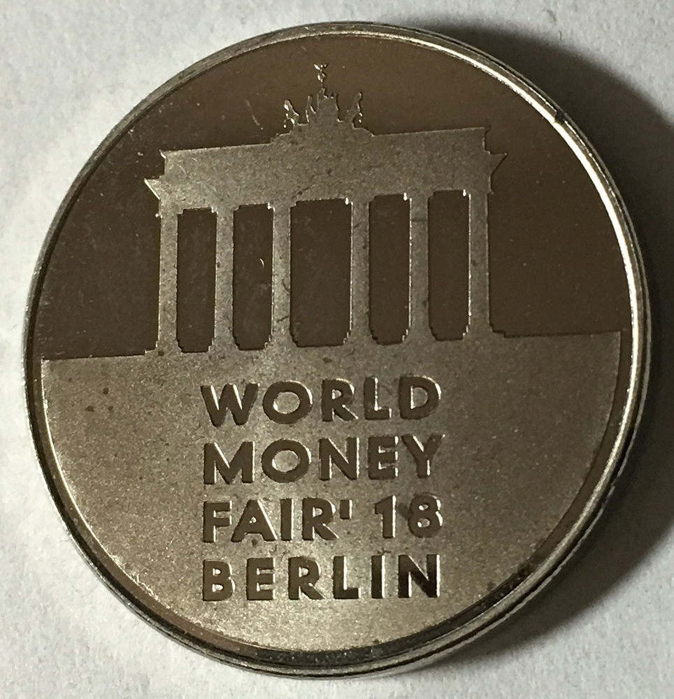 Лот 171 Жетон Литовского МД (Юбилейный жетон, выпущенный монетным двором Литовской республики к ежегодной выставке World Money Fair - 2018 в г. Берлине (Германия).)
