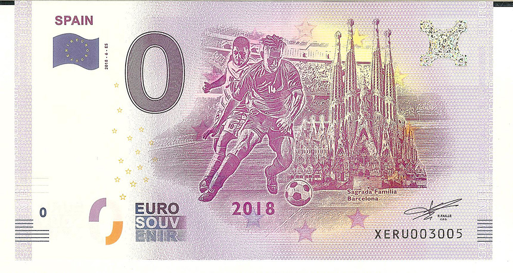 Лот 174. Банкнота 0 евро Испания (Испания)
