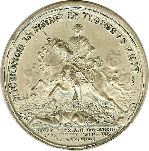 Лот 15. Медаль В память Полтавской битвы (В память Полтавской битвы. Посеребренная
Диаметр 65 мм)
